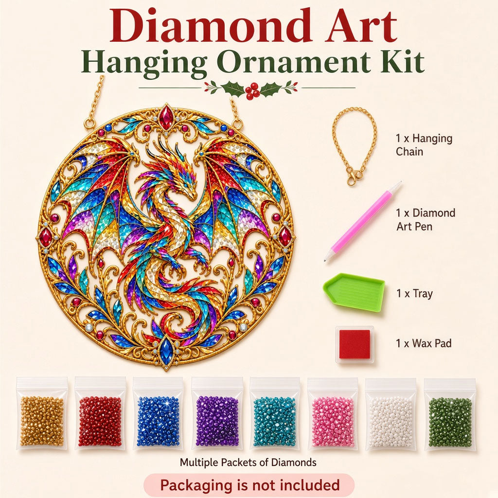 Mystical Dragon Treasures Diamond Art Hanging Ornament Kit