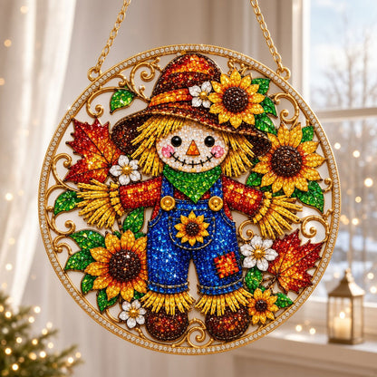 Happy Fall Scarecrow Diamond Art Hanging Ornament Kit