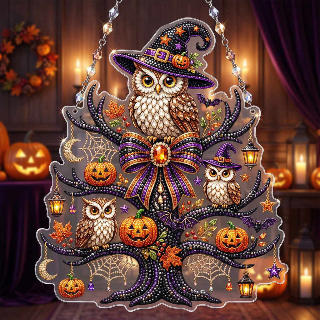 🔥HOT SALE 70% OFF - 🎃✨ Halloween Diamond Art Ornament Kit – Sparkling DIY Window Hanging Decor
