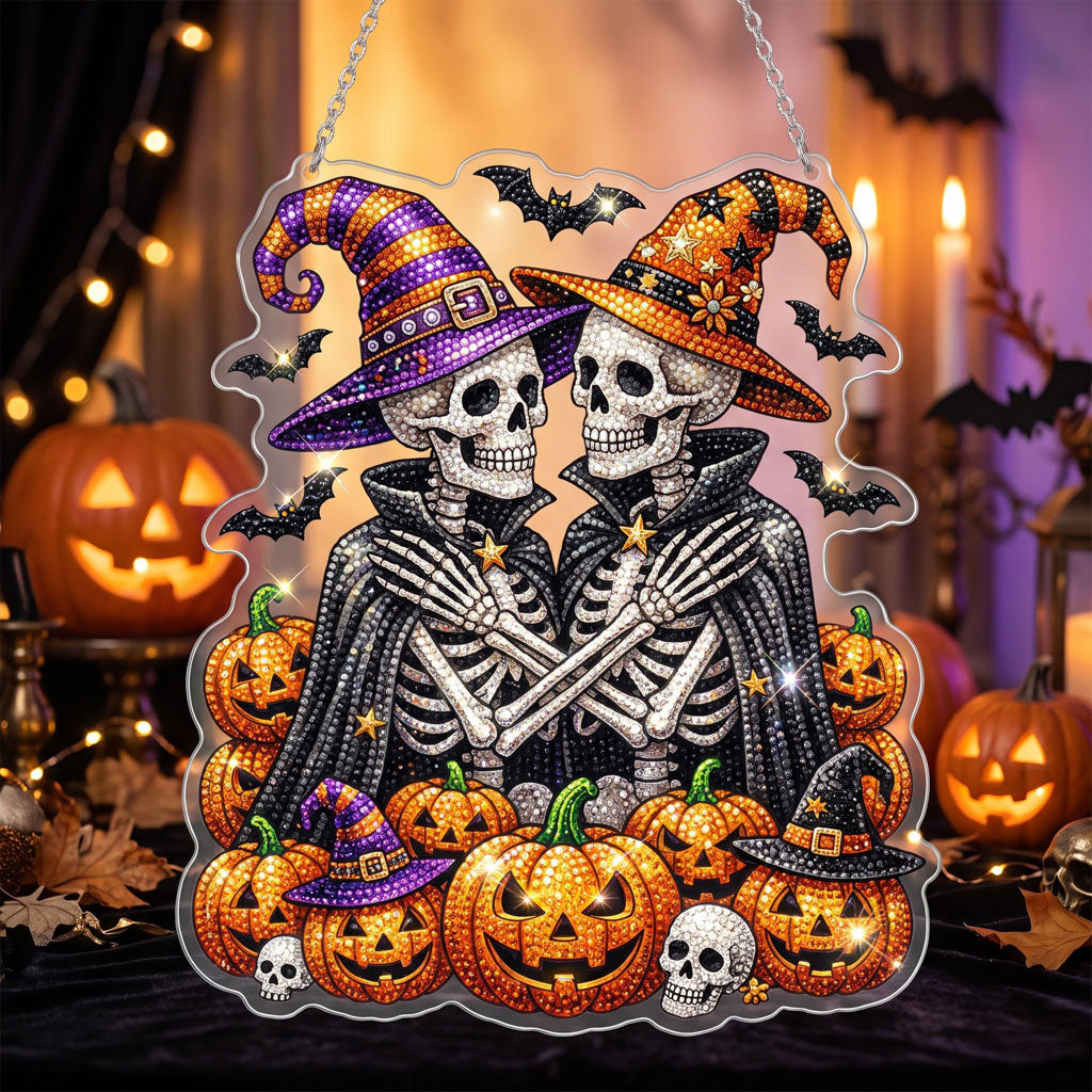 🔥HOT SALE 70% OFF - 🎃✨ Halloween Diamond Art Ornament Kit – Sparkling DIY Window Hanging Decor