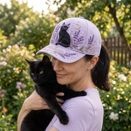Personalized Black Cat Lavender XR2707002CL Cap