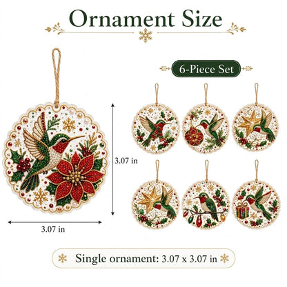 🔥Limited time 70% OFF - 🎅✨SET 6PCS Christmas Hummingbird Art Diamond Painting Kit