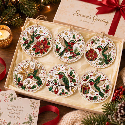 🔥Limited time 70% OFF - 🎅✨SET 6PCS Christmas Hummingbird Art Diamond Painting Kit