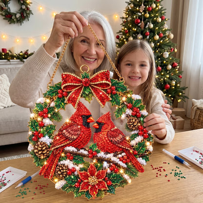 🔥Limited time 70% OFF🔥 Cardinal Suncatcher Diamond Art Hanging Ornament Kit