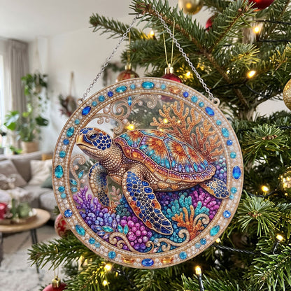 Colorful Sea Turtle Diamond Art Hanging Ornament Kit
