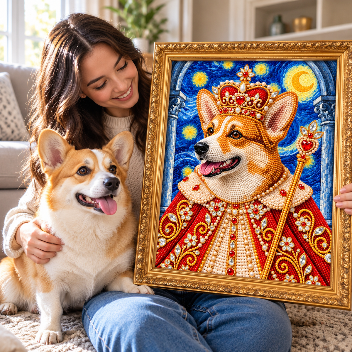 Custom Royal Pet Portrait Diamond Painting Art Kit