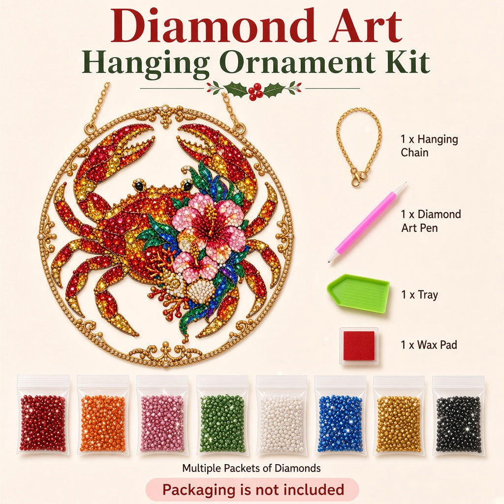 Coastal Crab Diamond Art Hanging Ornament Kit