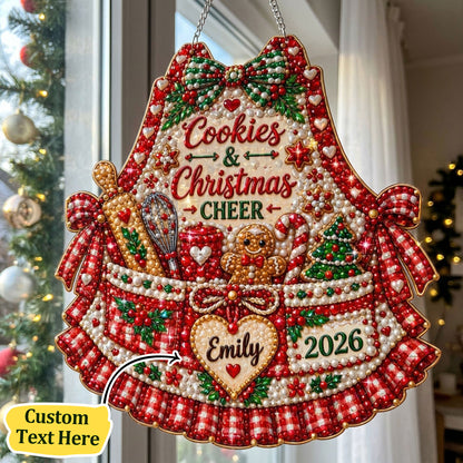 Personalized Holiday Baking Apron Diamond Art Hanging Ornament Kit