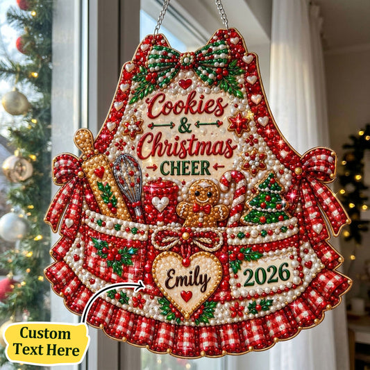 Personalized Holiday Baking Apron Diamond Art Hanging Ornament Kit