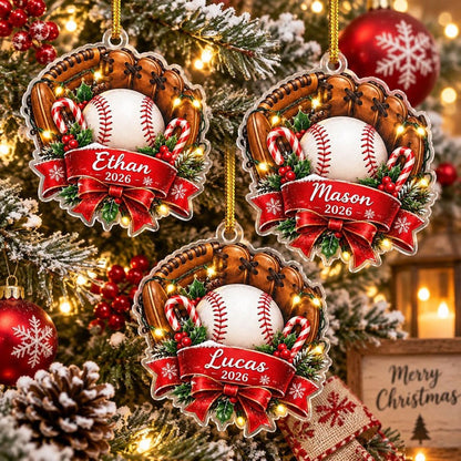 Personalized Baseball Player XR1610001CL Christmas Ornament