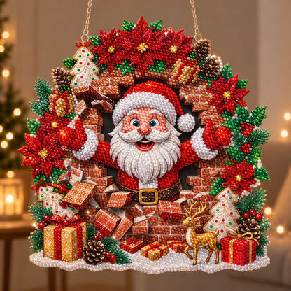 🎅🧱 Santa Chimney Diamond Art Ornament Kit – Sparkling DIY Christmas Hanging Decor