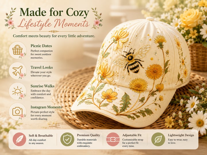 🔥LAST DAY – 60% OFF 🌸🌿 Garden Morning XR2307001CL Cap