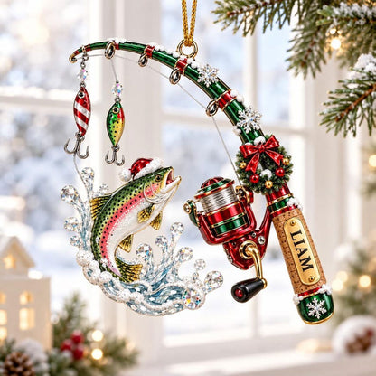 Personalized Christmas Fishing Rod XR1610004CL Christmas Ornament