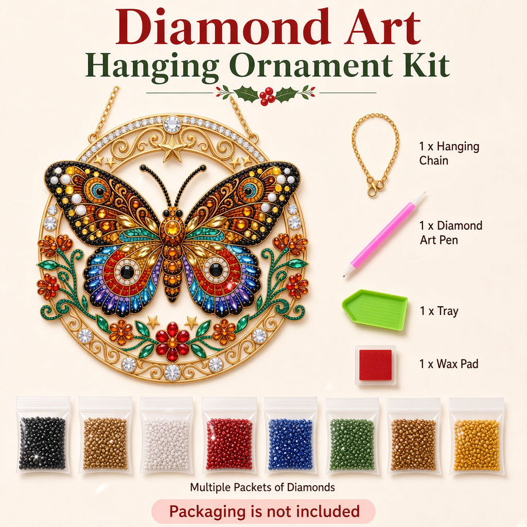 Colorful Butterfly Diamond Art Hanging Ornament Kit