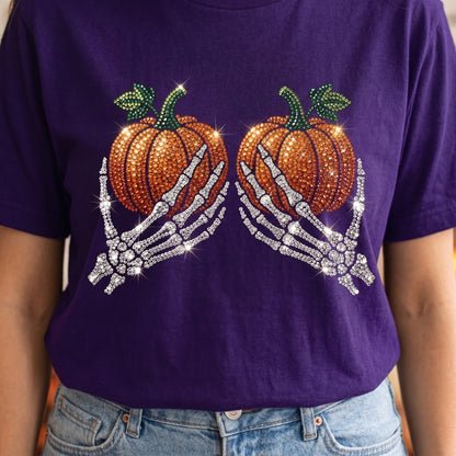 Sparkle Skeleton Pumpkin XR0907014CL Unisex T-shirt