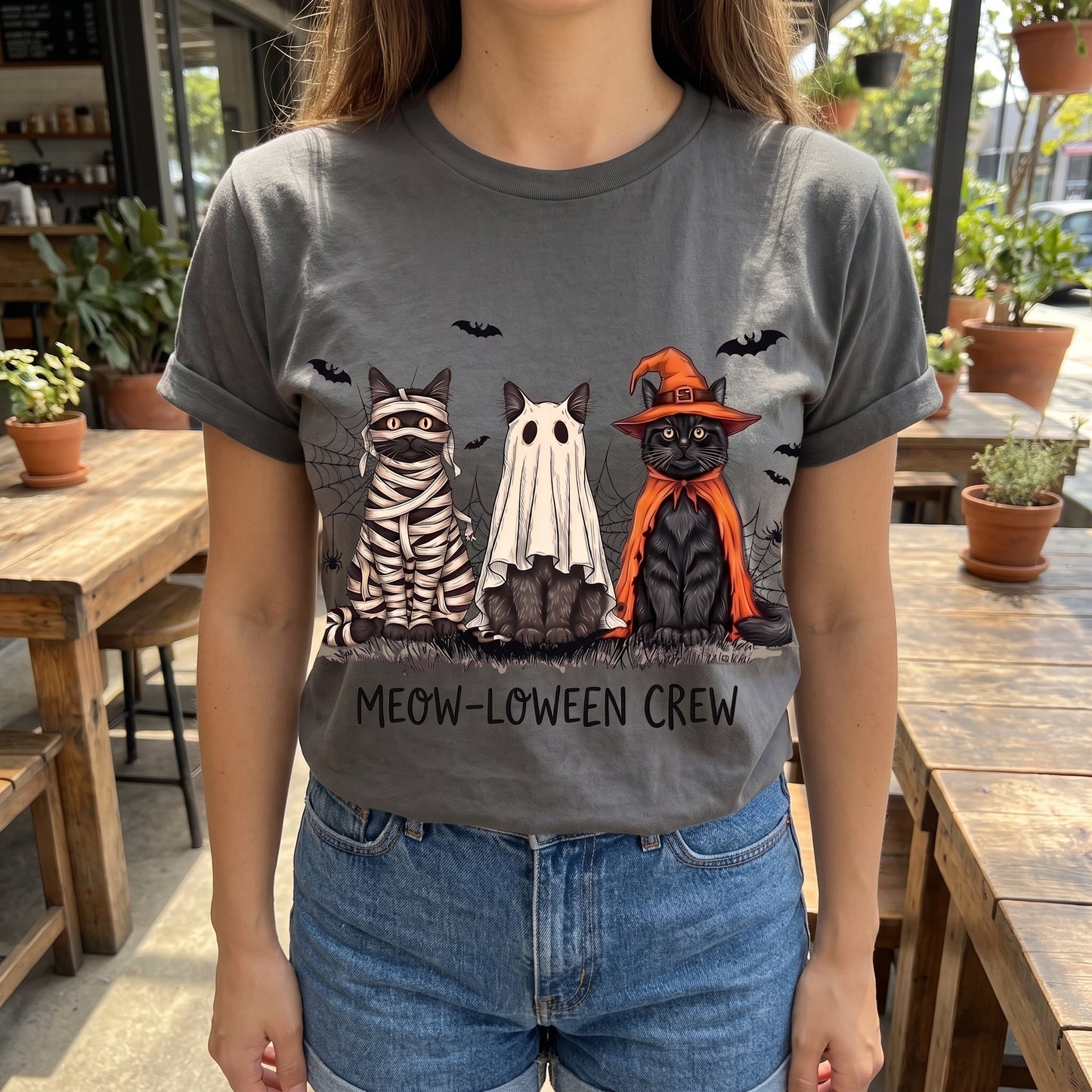 Meow-Loween Crew WN1707001CL Unisex T-shirt