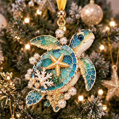 Sea Turtle Starfish Snowflake XR2210003CL Christmas Ornament