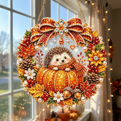 Autumn Hedgehog Diamond Art Hanging Ornament Kit