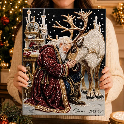 🎅🎄 Premium 3D Pearl Christmas Reindeer Diamond Painting Art Kit