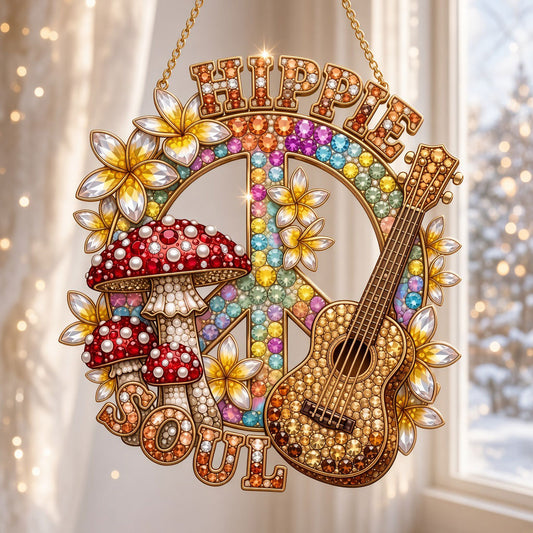 Hippie Soul Guitar Diamond Art Hanging Ornament Kit