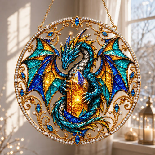 Mystical Blue Dragon Diamond Art Hanging Ornament Kit
