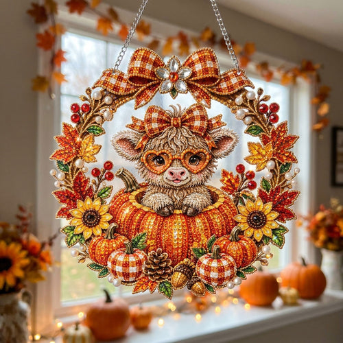 Pumpkin Cow Diamond Art Hanging Ornament Kit