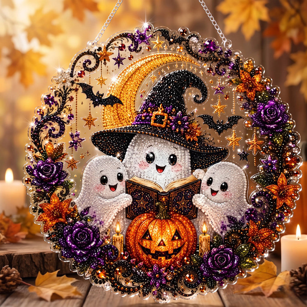 🔥Limited time 70% OFF - 🎃✨Halloween Diamond Art Hanging Ornament Kit - Sparkling DIY Window Ornament