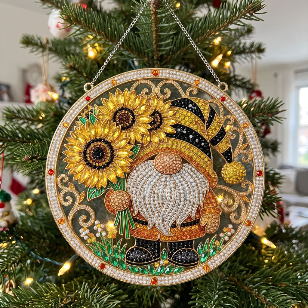 Sunflower Gnome Diamond Art Hanging Ornament Kit