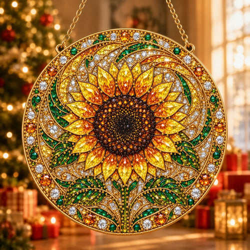 Sunflower Radiance Diamond Art Hanging Ornament Kit