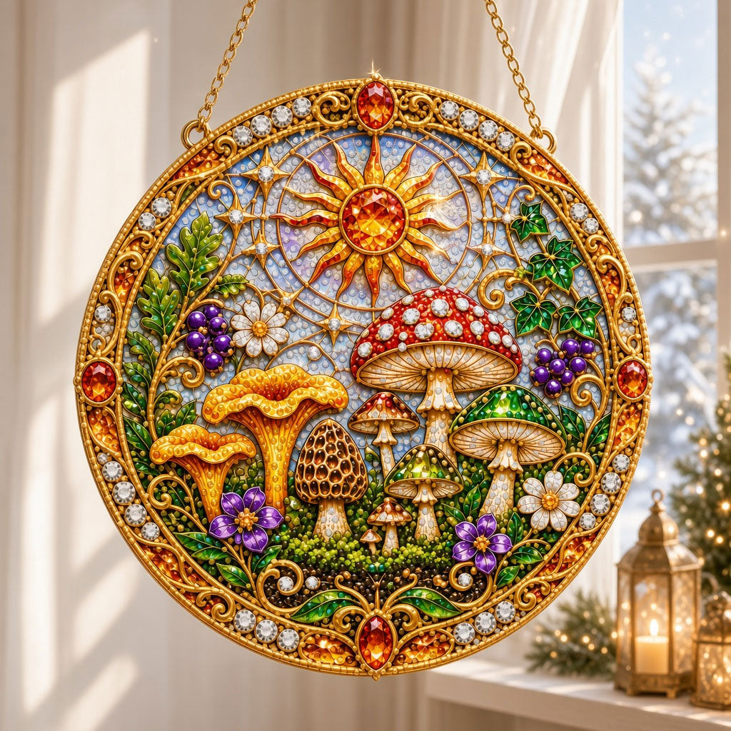 Mystical Mushroom Diamond Art Hanging Ornament Kit