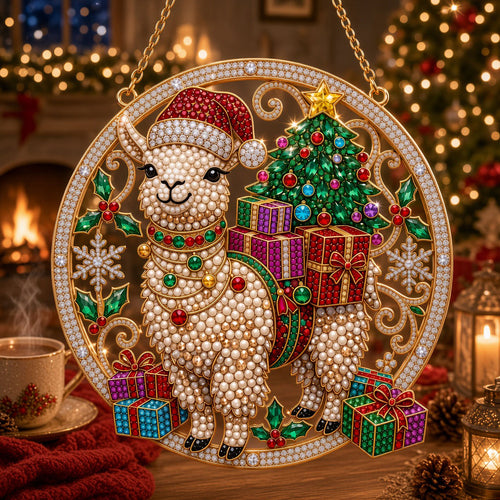 Christmas Llama Diamond Art Hanging Ornament Kit