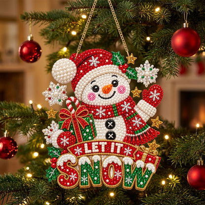 Let It Snow Snowman Diamond Art Hanging Ornament Kit