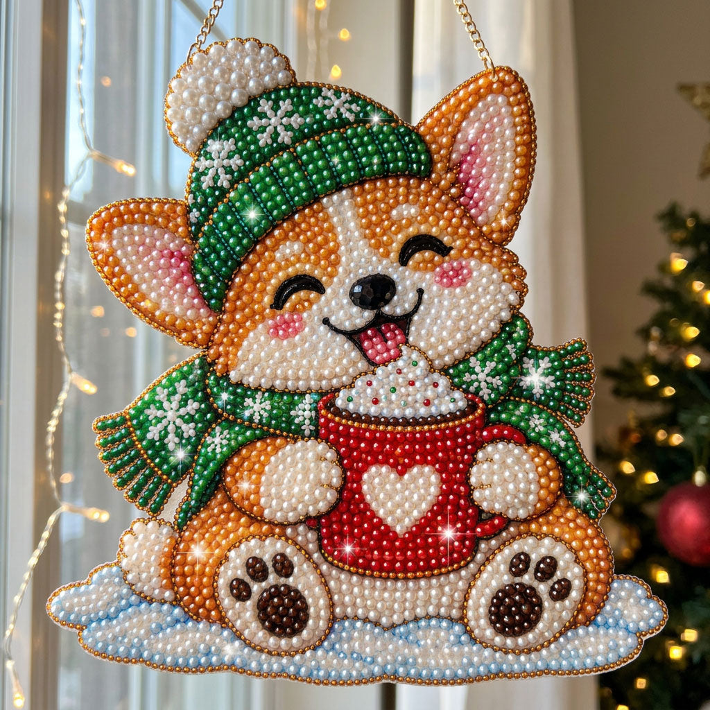 Christmas Corgi Diamond Art Hanging Ornament Kit