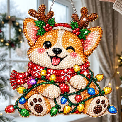 Christmas Corgi Diamond Art Hanging Ornament Kit