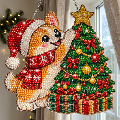 Christmas Corgi Diamond Art Hanging Ornament Kit