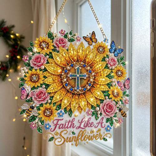 Faith Like a Sunflower Diamond Art Hanging Ornament Kit