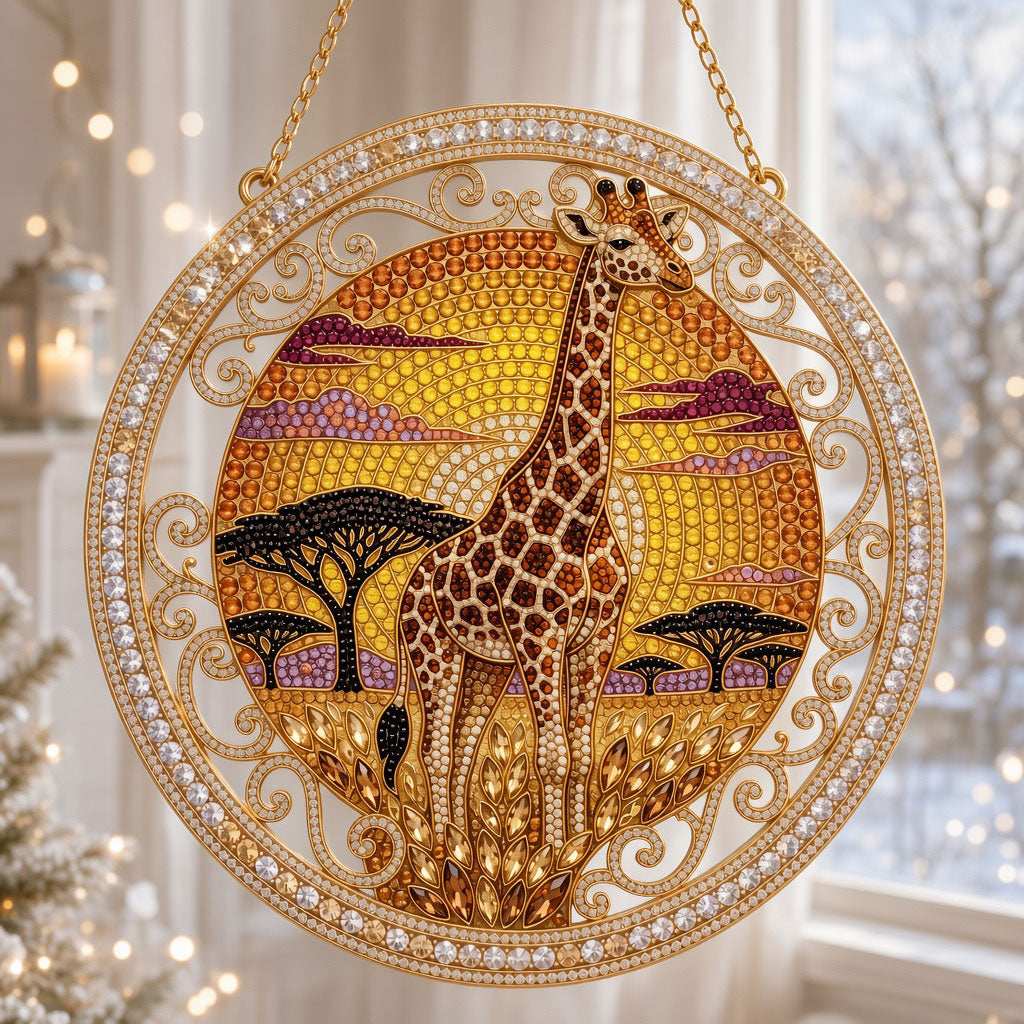 African Safari Giraffe Diamond Art Hanging Ornament Kit