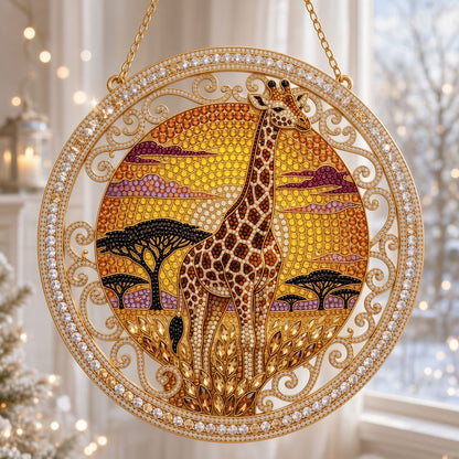 African Safari Giraffe Diamond Art Hanging Ornament Kit
