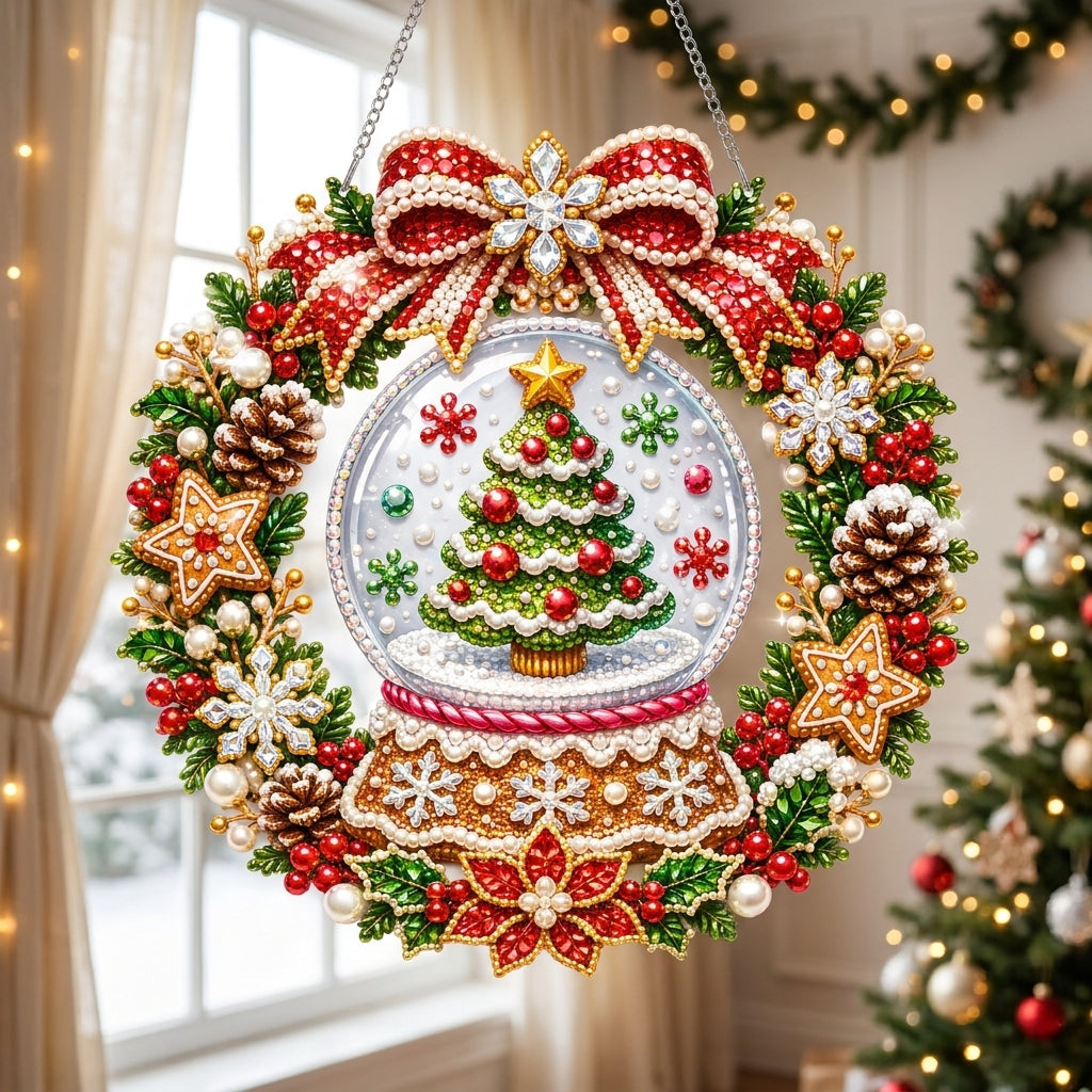 Christmas Snow Globe Diamond Art Hanging Ornament Kit