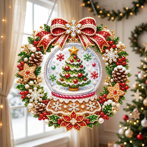 Christmas Snow Globe Diamond Art Hanging Ornament Kit