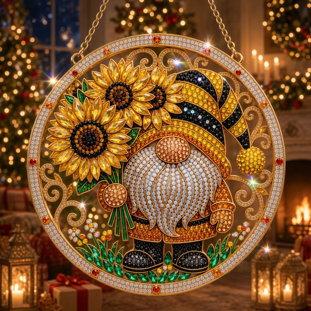 Sunflower Gnome Diamond Art Hanging Ornament Kit
