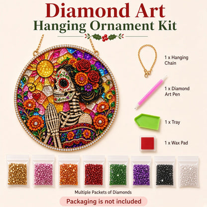 Sugar Skull Catrina Diamond Art Hanging Ornament Kit