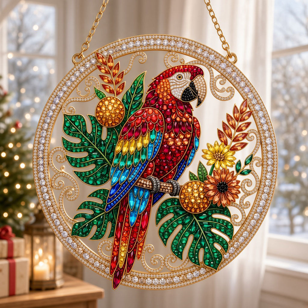 Tropical Macaw Parrot Diamond Art Hanging Ornament Kit