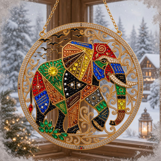 Colorful Boho Elephant Diamond Art Hanging Ornament Kit
