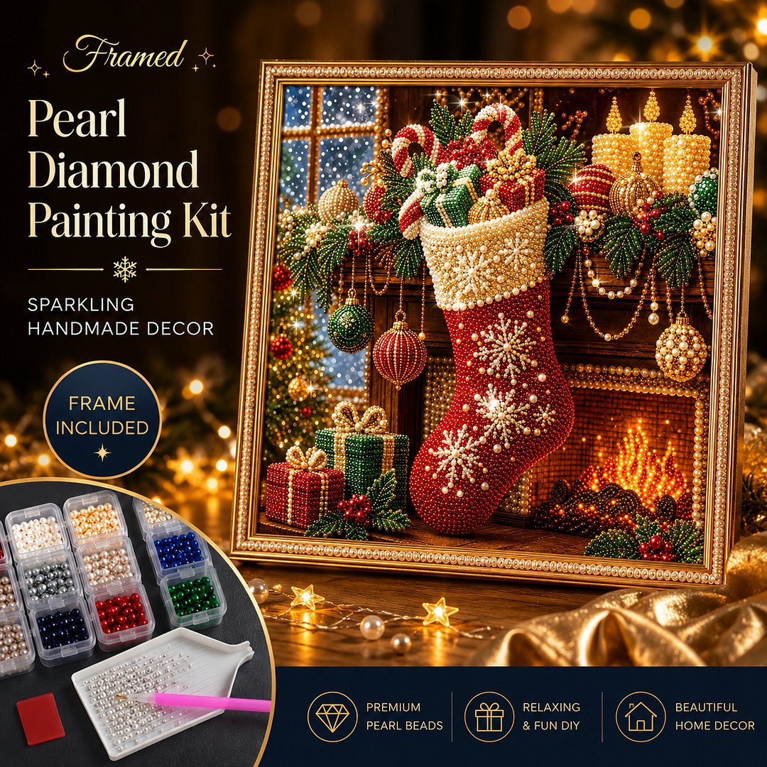Warm Fireplace Pearl Diamond Painting Kit