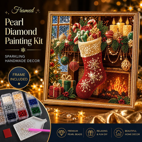 Warm Fireplace Pearl Diamond Painting Kit
