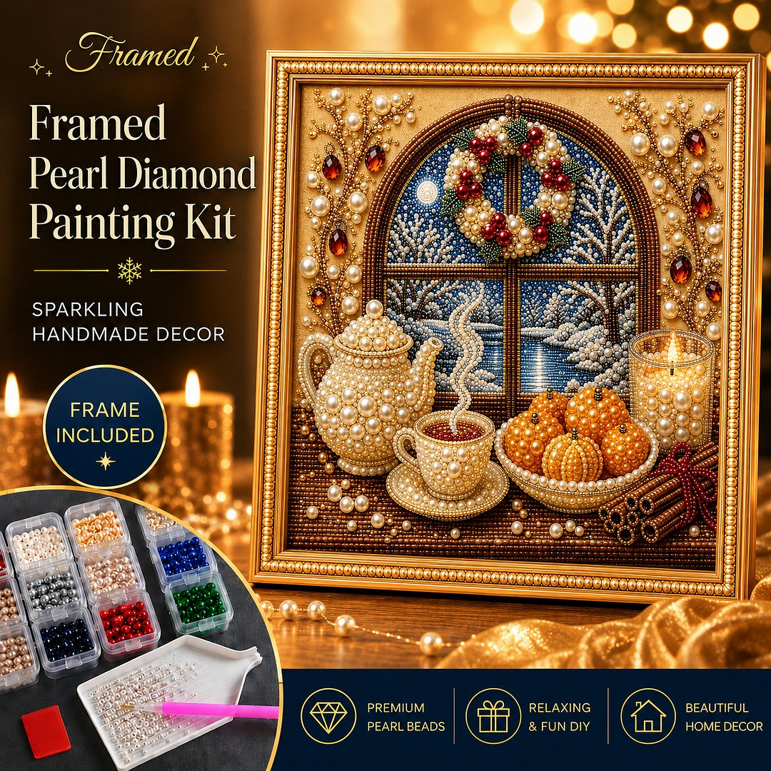 Winter Warm Drinks Pearl Diamond Painting Kit