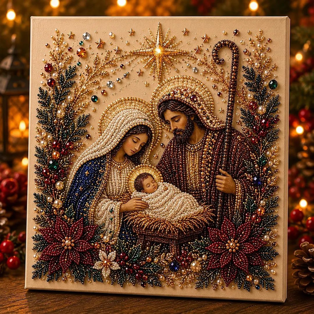 Sacred Nativity Pearl Diamond Painting Kit
