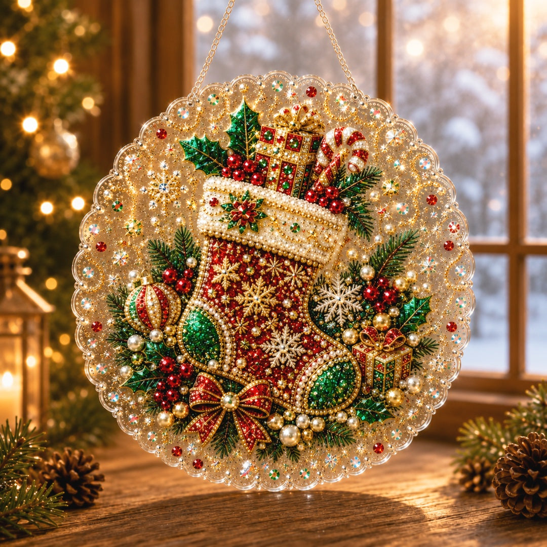 🎅✨Christmas Pearl Diamond Art Hanging Ornament Kit