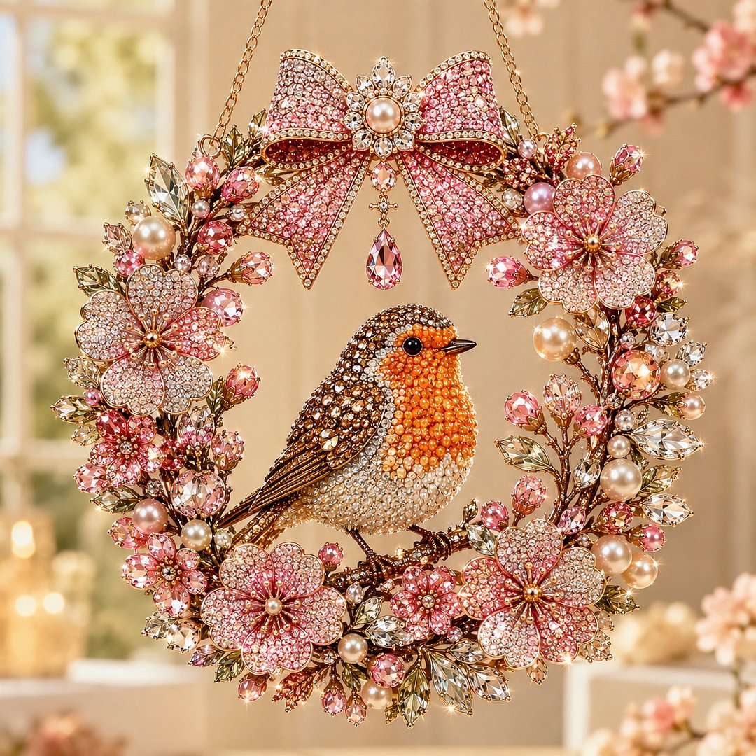 🔥Limited time 70% OFF🔥 Bird Pearl Art Diamond Painting Wreath Kit